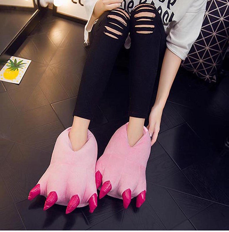 acdiac Unisex Soft Animal Paw Claw Slippers Fun Fuzzy Home Costume Shoes (M, pink) - Image 2